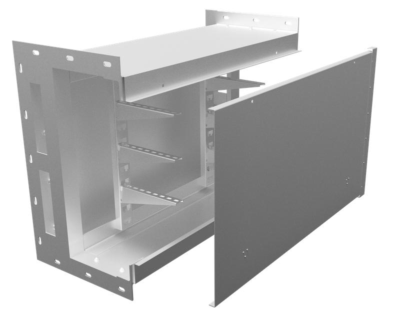 Короб ККБ-П-0.65/0.4-1 1м 2.0мм кабельный блочный (рама 63х5мм краска; обшивка оцинк.)  KKB.P.64.1020.RAL/ZN