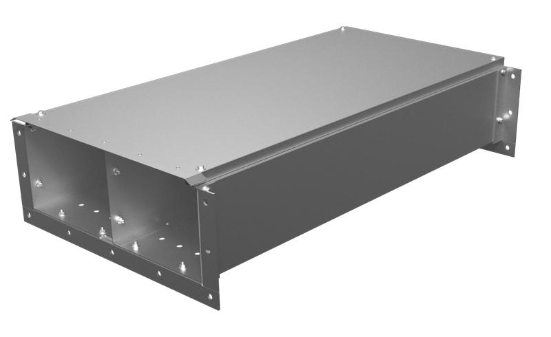 Короб ККБ-2ПО-0.2/0.5-1 1м 2.0мм двухканальный кабельный (рамка 4мм гор.оцинк.; обшивка оцинк.)  KKB.2PO.25.1020.HDZ/ZN