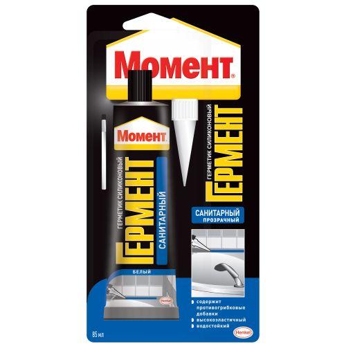 Герметик силиконовый санитарный " ГЕРМЕНТ" 85мл на един. блистере прозр.  Б0022960