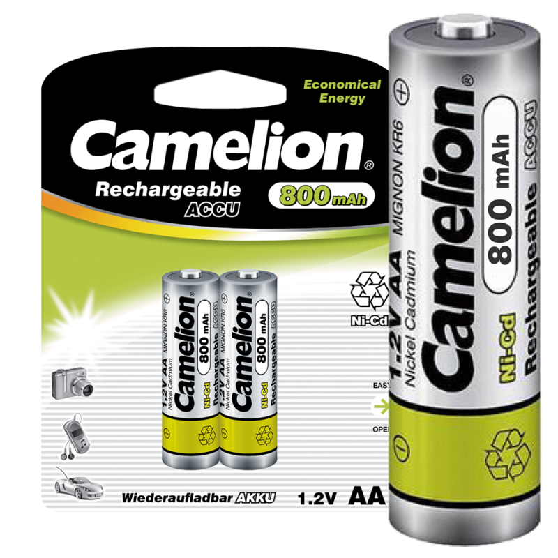 Аккумулятор AA/R6 800мА.ч NI-CD BL-2 металлик (блист.2шт)  2202