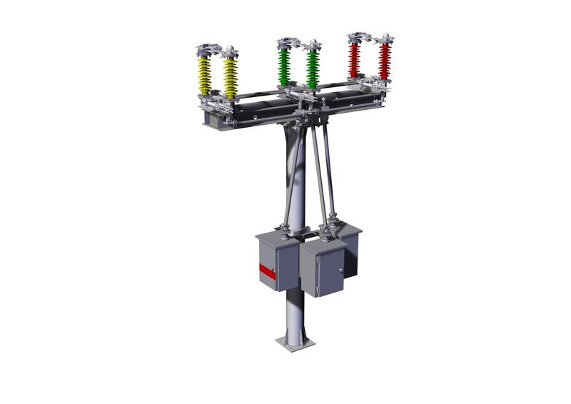 Разъединитель РГП-2-35/2000 УХЛ1 (полимер IV степени) Зп с приводами ПД-14-02 УХЛ1 и ПД-14-03 (два) УХЛ1 с БУ-3-14 ЗЭТО
