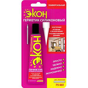 Герметик силиконовый универсальный ЭКОН 70мл на единичном блистере прозр.  C0043196