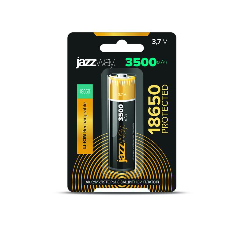 Аккумулятор 18650 3.7В Li-Ion 3500мА.ч с защитой (блист. 1шт)  5059856