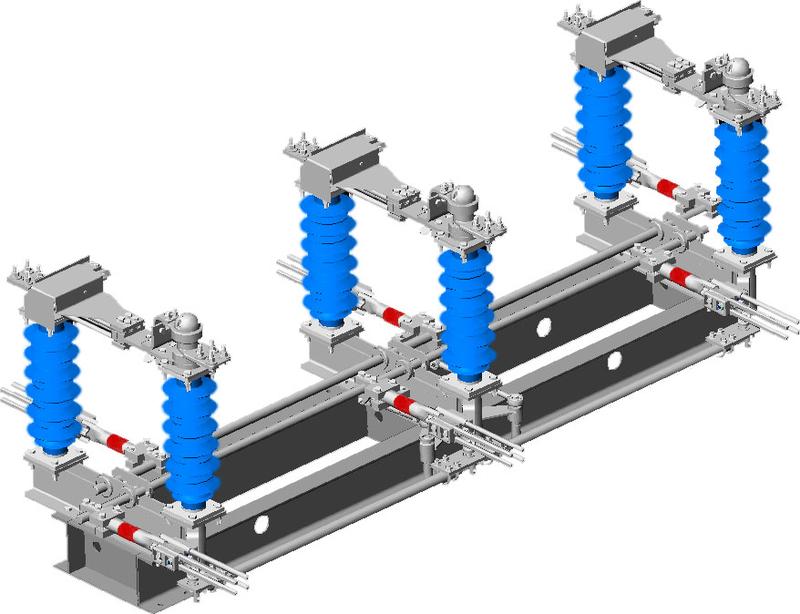 Разъединитель РГП-1б-35/2000 УХЛ1 (полимер IV степени) Зп с приводами ПД-14-02 УХЛ1 и ПД-14-03 УХЛ1 с БУ-2-14 ЗЭТО