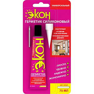 Герметик силиконовый универсальный ЭКОН 70мл на единичном блистере момент бел.  C0043195