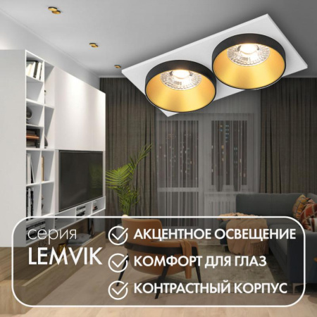 Светильник встраиваемый IP20 50Вт GU10 черн./зол. алюм.  DK2422-GD