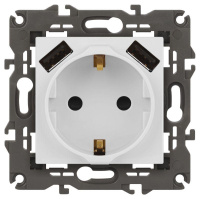 Розетка ЭРА Elegance 14-4109-01М 2P+E 16A-250В штор. с 2xUSB 5В-3А матов. бел.  Б0065773 Розетка ЭРА Elegance 14-4109-01М 2P+E 16A-250В штор. с 2xUSB 5В-3А матов. бел.  Б0065773