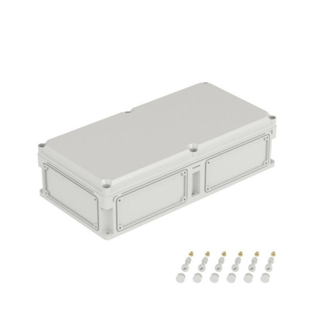 Корпус 600х300х160мм IP67 с непрозр. крышкой 35мм с фланцами пластик.  563310