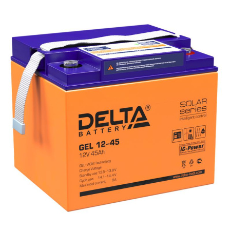 Аккумулятор GEL 12В 45А.ч  GEL 12-45