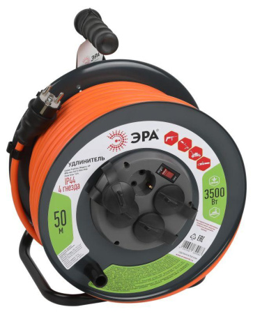 Удлинитель на метал. катушке 4х50м с заземл. IP44 RMx-4es-3x2.5-50m с выкл. ПВС 3х2.5  Б0052922