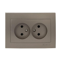 Панель лицевая Валенсия для розетки 2-м 10А защ. шторки без заземл. кашемир PROxima  ESR10-L-102-40