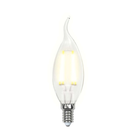 Лампа светодиодная LED-CW35-5W/WW/E14/CL/DIM GLA01TR форма "свеча на ветру" прозр. Air свет теплый бел. 3000К упак. картон. диммир.  UL-00002863