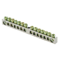 Шина PEN "ноль-земля" 6х9 14 отверст. цинк крепеж по центру PROxima  sn1-63-14