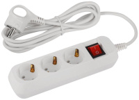 Удлинитель электрический UDL-10-330-ES Greenline 3 розетки с заземлением с выключателем 3м ПВС 3х0.75кв.мм  Б0065047