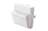Адаптер 45х45мм для 2 модулей Keystone угловой бел.  16A-00-08WT