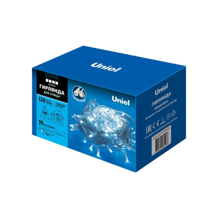 Гирлянда LED со статическим свечением ULD-S1000-120/SWK WHITE IP67 10м соедин. 120 диодов бел. свет провод бел.  UL-00007204