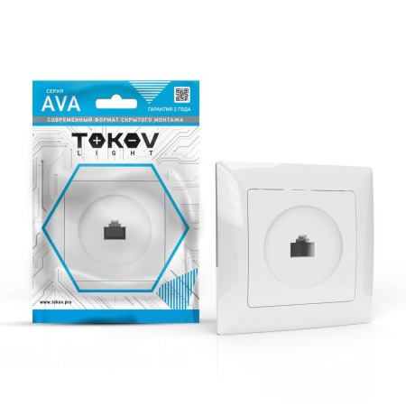Розетка компьютерная 1-м СП AVA в сборе бел.  TKL-AV-RC1-C01