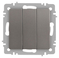 Выключатель Accent 6-106-09 тройной 10А-250В IP20 СУ AL/CU титан  Б0063549