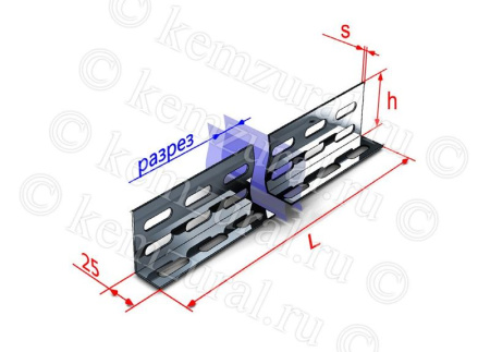 Разделитель для лотка H=100мм L2000 сталь 1мм цУТ1.5 гор. оцинк.  123 001023 19