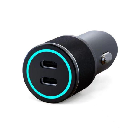 Устройство зарядное автомобильное c двумя портами (USB-C + USB-С) c LED-подсветкой 75Вт  18-2232-5