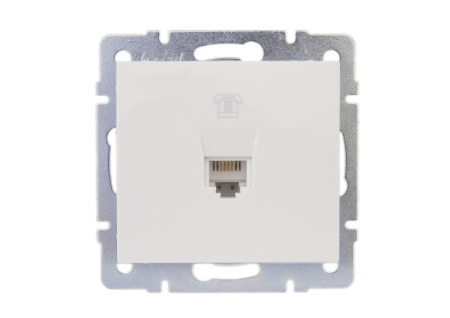 Розетка телефонная СП Rain RJ11 16А IP20 евро стандарт механизм бел.  703-0288-137