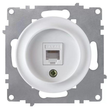 Розетка компьютерная 1-м СП Florence RJ45 кат.5E механизм бел. (1E20701300)  2172770