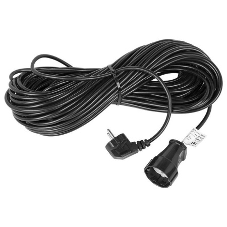 Удлинитель-шнур 1х30м с заземл. 6А IP44 1.3кВт ПВС 3х0.75 черн.  11-7091