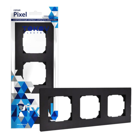 Рамка 3-м Pixel универс. карбон  TKE-PX-RM3-C14