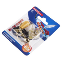 Выключатель для настенного светильника с проводом и деревянным наконечником gold блист.  06-0243-A