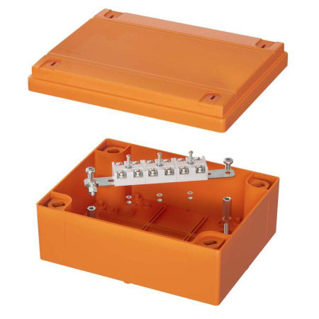 Коробка ответвительная FS 240х190х90хмм 6р 450В 20А 10кв.мм нерж. контакт с гладкими стенками и клеммн. IP56 пластик.  FSK40610