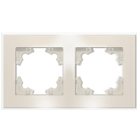 Рамка 2-м Афина стеклянная сл. кость (ivory) UNIVersal 2273