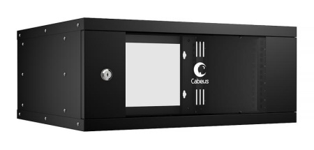 Шкаф телекоммуникационный настенный разборный LIGHT WSC-05D-4U55/45-BK 19дюйм 4U дверь стекло черн.  10184c