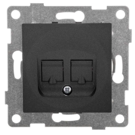 Розетка компьютерная 2-м СП Ugra RJ45 механизм графит  С11К2-010