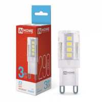 Лампа светодиодная LED-JCD 3Вт капсульная прозрачная 6500К холод. бел. G9 290лм 230В  4690612036281