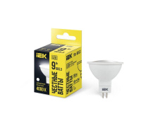 Лампа светодиодная 9Вт MR16 софит 4000К нейтр. бел. GU5.3 230В  LLE-MR16-9-230-40-GU5