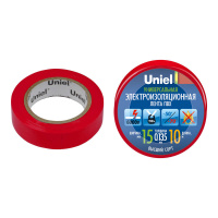 Лента изоляционная 0.135х15мм 10м UIT-135P 10/15/01 RED красн.  04513