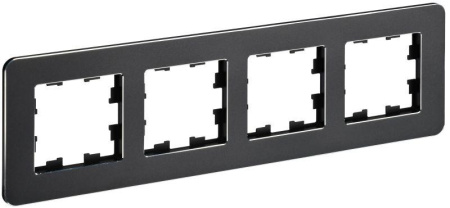 Рамка 4-м BRITE РУ-4-1-Бр метал. черн. RE  BR-M42-M-01-K02