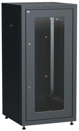 Шкаф сетевой LINEA E 18U 600х600мм стекл. передняя дверь задняя металлическая черн.  LE05-18U66-GM