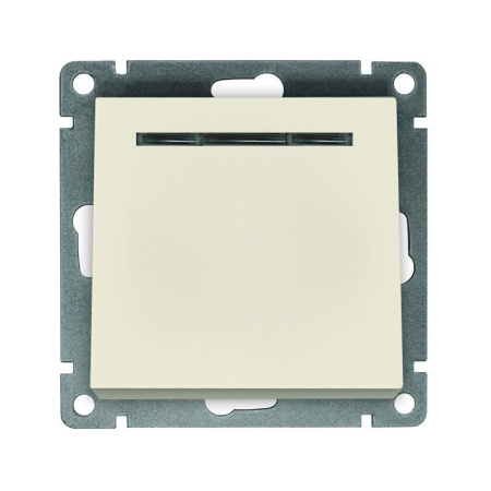 Выключатель 1-кл. СП Афина 10А IP20 с подсветкой механизм сл. кость (ivory)  A0121-I