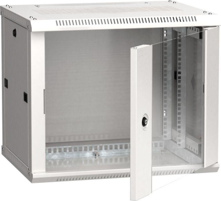 Шкаф 19дюйм LINEA W 6U 600х450мм настен. стекл. дверь RAL7035  LWR3-06U64-GF