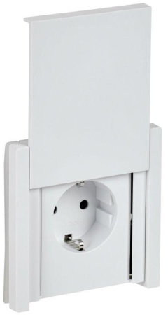 Розетка СП FORTE&PIANO16А IP44 FP219 с заземл. защ. шторки с крышкой безвинт. крепл. бел.  FP-R16-16-1-44-K01
