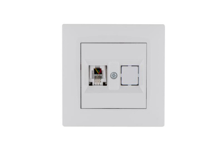 Розетка компьютерная CAT 5+гнездо Karea RIZZ бел.  88001035