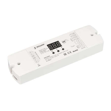 Декодер SMART-DMX512-204-62-RGBW-RDM-SUF (12-48В 4х350-1200мА) IP20 пластик  037441