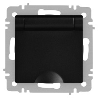 Розетка Accent 6-203-05 2P+E Schuko с крышкой 16А-250В IP20 СУ антрацит  Б0063747