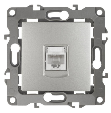 Розетка компьютерная 12 12-3107-03 RJ45 алюм.  Б0014725