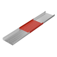 Лоток листовой перфорированный 600х100 L3000 сталь 1.2мм "БЫСТРЫЙ МОНТАЖ ПЛЮС" LPplus100-600-1.2-3000 HD гор. оцинк. КМ PL1250