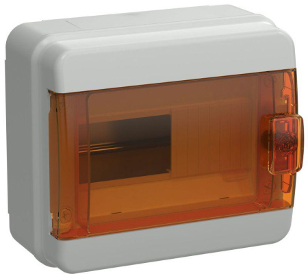 Корпус пластиковый КМПн-8 IP65 оранж. прозр. дверь TEKFOR  TF5-KP72-N-08-65-K03-K09