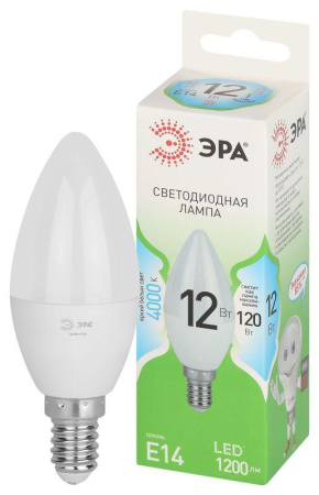 Лампа светодиодная GREEN LINE B35-12W-840-E14 GL E14 12Вт свеча яркий свет бел.  Б0067140