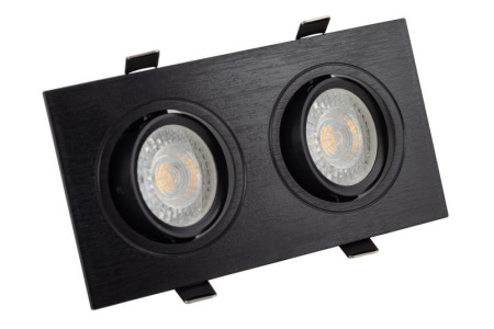 Светильник встраиваемый IP20 10Вт GU5.3 LED черн. пластик  DK3022-BK