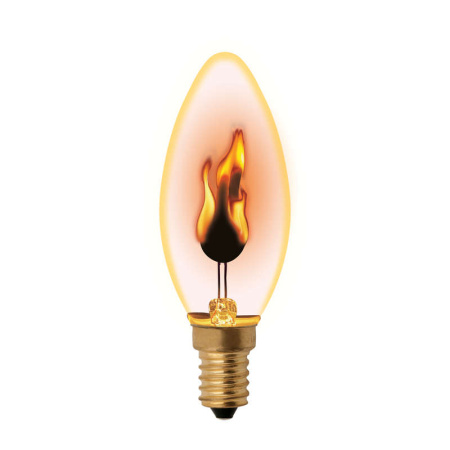Лампа декоративная IL-N-C35-3/RED-FLAME/E14/CL с типом свечения "эффект пламени" форма "свеча" прозр. упак. картон  UL-00002981
